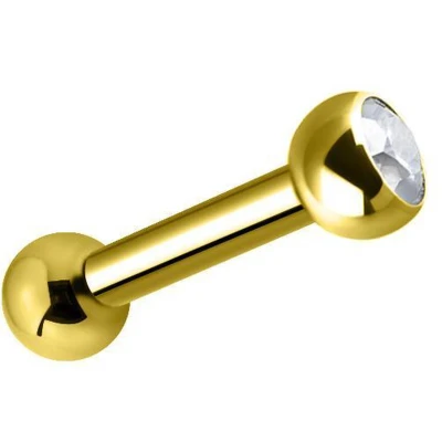 Afbeelding van Vergulde Titanium Tragus/Helix Piercing Swarovski Zirkonia