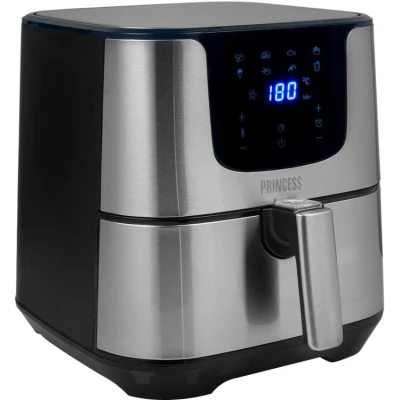 Afbeelding van Princess Digitale airfryer Deluxe XXL 182060 Heteluchtfriteuse 5.5 liter 8 voorgeprogrammeerde programma’s Inclusief mandje RVS