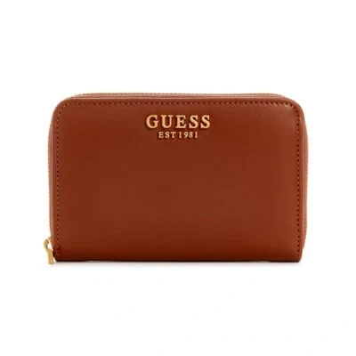Afbeelding van GUESS Laurel SLG Zip Around Wallet M Cognac
