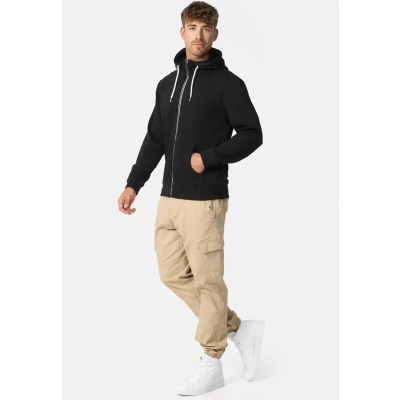 Afbeelding van INDICODE JEANS Sweatvest &#039;Christos&#039; zwart / wit