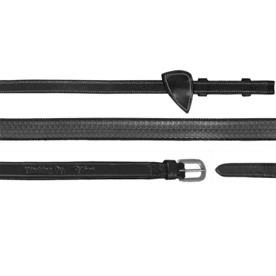 Afbeelding van Dy on 5/8 Rubber Reins Working Zwart Maat Cob