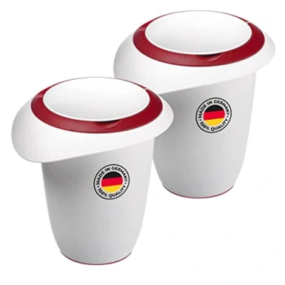 Afbeelding van Westmark 2 x kloppot met tweedelig deksel, 1 l, schenktuit, kunststof, wit/rood, 315122E3