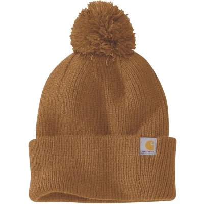 Afbeelding van Carhartt Damen Mütze Knit Pom Cuffed Beanie Carhartt® Brown