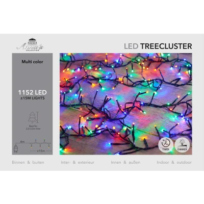 Afbeelding van Anna&#039;s Collection Clusterverlichting gekleurd 1152 led lampjes 15m zwart snoer