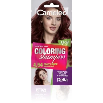 Afbeelding van Cameleo Kleurshampoo snelle en eenvoudige kleurverfrissing &quot;kleur in kleur&quot; zonder ammoniak oxidatiemiddel shampoo zak 40ml (4.54 Cherry Black)
