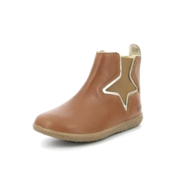 Afbeelding van Kickers Vermillon Korte laarzen voor kinderen, Maat: 24, Camel Leer