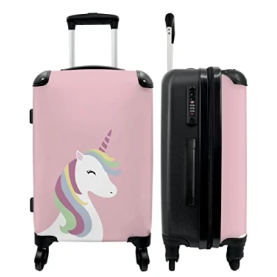 Afbeelding van NoBoringSuitcases.com® Kindertrolley meisjes met Eenhoorn Koffer kinderen 20 kg bagage