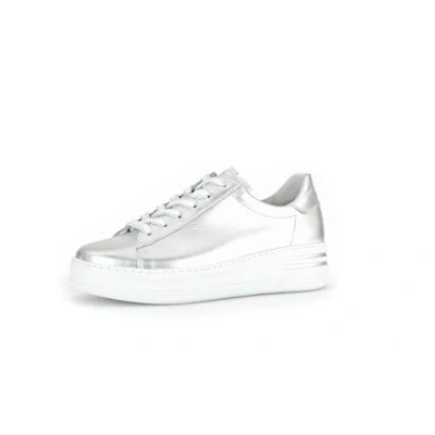 Afbeelding van Gabor 395 Sneakers Leer Dames Zilverkleurig Maat 42,5