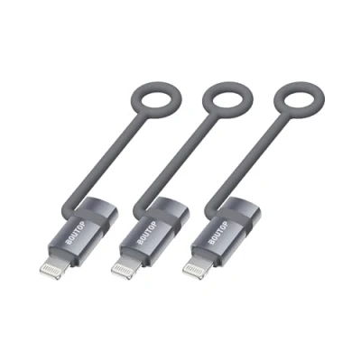 Afbeelding van BOUTOP C32 USB C naar Lightning Adapter [Apple MFi gecertificeerd] voor 36W snel opladen Compatibel met iPhone, iPad [3 Pakket, Lichtgrijs]