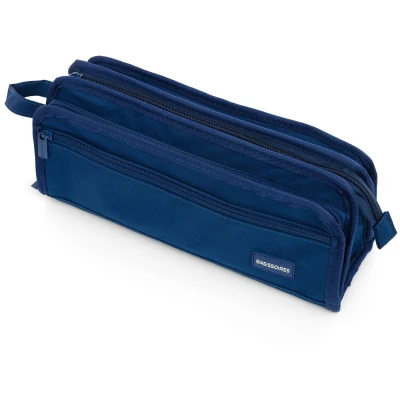 Afbeelding van BASISSOIRES Etui High Schooletui Pennenzak Make up tasje blauw 31x14x10CM