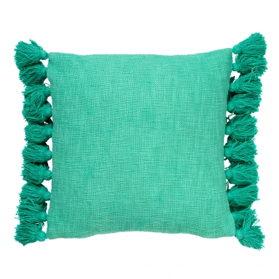 Afbeelding van Dutch Decor RUBY Sierkussen 45x45 cm 100% katoen met flosjes Beveled Glass groen
