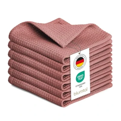 Afbeelding van Blumtal® Theedoeken 30x30 cm Set van 6 katoen 100% Keukendoeken wasbaar op 60 C Keuken handdoeken Keukendroogdoeken Wafeldoeken Vaatdoeken Roze