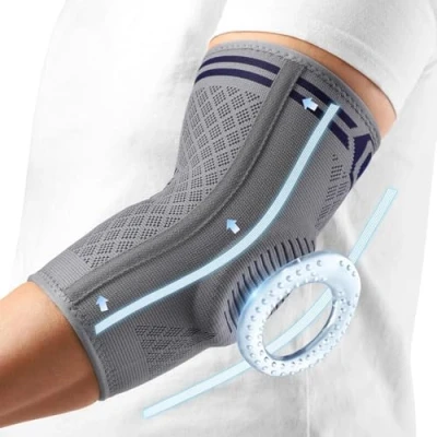 Afbeelding van CAMBIVO 2 x elleboogbandage voor heren en dames, tennisarmbandage met gelvulling zijstabilisatoren, bandage pijnverlichting bij tennisarm, golf, peesontstekingen