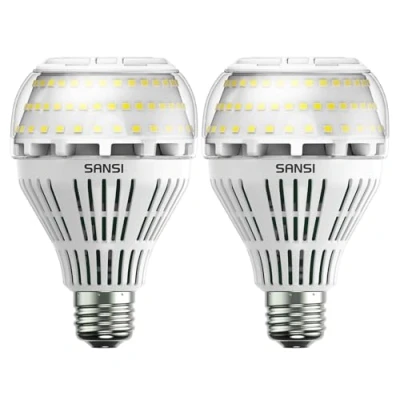 Afbeelding van SANSI E27 LED Koud Wit Lamp, 27W (vervangt 250W gloeilamp) Dimbare 5000 Kelvin 4000 Lumen, Super Heldere 2 pak