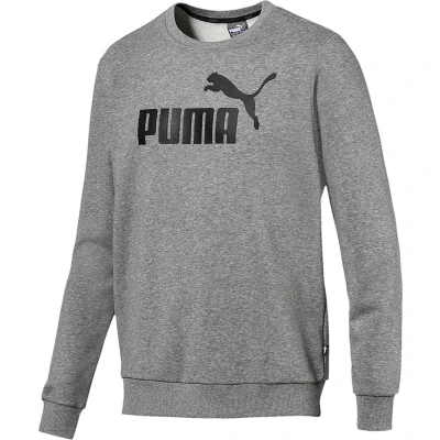 Afbeelding van PUMA Essentials Crew Sweat TR Big Logo herensweatshirt grijs 851750 03