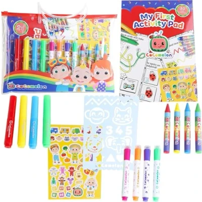 Afbeelding van Toyland® Cocomelon Activiteitenpakket voor kinderen met opbergportemonnee handvat Knutselen peuters Reisspeelgoed