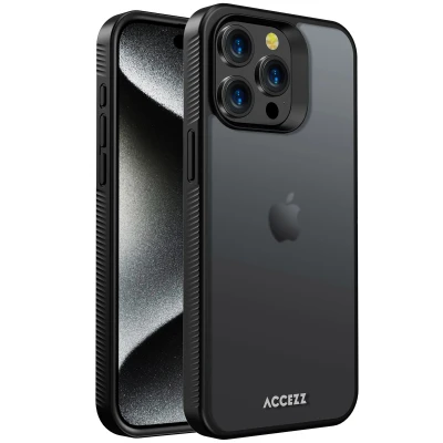 Afbeelding van Apple iPhone 15 Pro Max Hoesje Kunststof Accezz Hardcase/Backcover Zwart Telefoonhoesje Shockproof/Valbescherming
