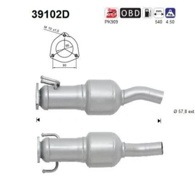 Afbeelding van Katalysator AS 39102D, voor o.a. IVECO