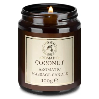 Afbeelding van Massage Kaars Kokos 100g Aroma Aromatherapie Sojawas Kaarsen Veganistische Cadeau Geurkaars in Potje Ontspanning Lichaamsverzorging