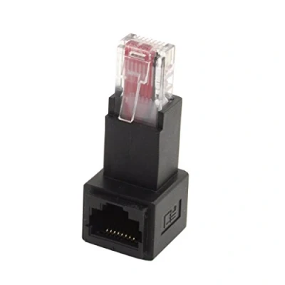 Afbeelding van Chenyang RJ45 8P8C FTP STP UTP Cat 5e LAN Ethernet Netwerk Extension Connector Adapter 90 Graden Down Hoek