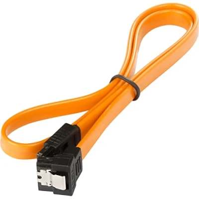 Afbeelding van Poppstar 1x SATA Kabel SSD/HDD (0,5m SSD Datakabel/SATA 3 SSD, Rechte Connector naar Gehoekte) tot 6 Gbit/s, Oranje