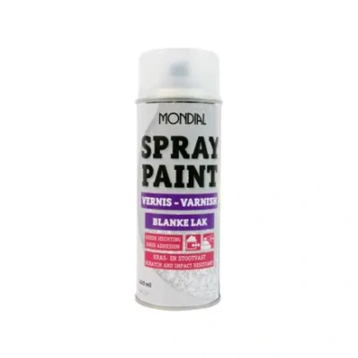 Afbeelding van Mondial Spray paint blanke lak zijdeglans 400ml
