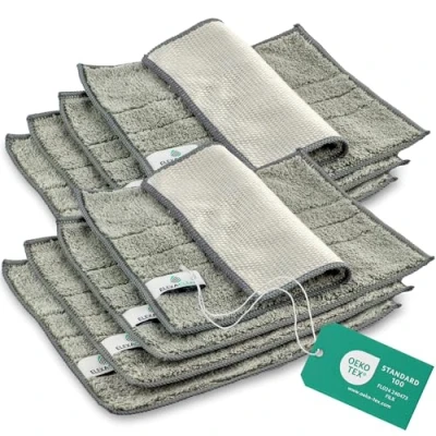 Afbeelding van ELEXACLEAN Wasdoeken wasbaar microvezel (grijs, set van 8, 24 x 20 cm) vaatdoeken voor keuken, servies