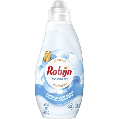 Afbeelding van 8x Robijn Klein &amp; Krachtig Wasmiddel Stralend Wit 19 Wasbeurten 665 ml