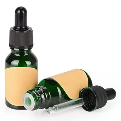 Afbeelding van stonylab 2 Pack Glazen Druppelflesje, Lege Fles met Druppelaar, Binnenste Plug en Label voor Etherische Oliën Aromatherapie Geuren (15 ml, Groen)