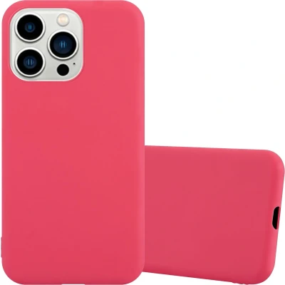 Afbeelding van Cadorabo Hoesje geschikt voor Apple iPhone 14 PRO MAX in CANDY ROOD Beschermhoes TPU silicone Case Cover