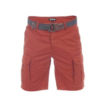 Afbeelding van riverso RIVJakob Korte bermuda voor heren, 100% katoen, met riem, zwart, camouflage, beige, olijf, groen, blauw, rood, W30, W31, W32, W33, W34, W36, W38, W40, W42, Rusty Oker Rood (15400), 32