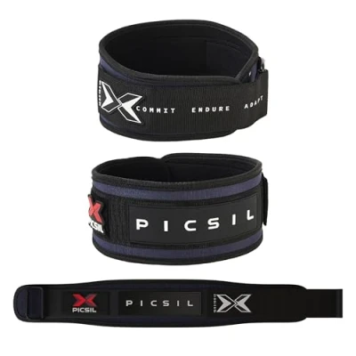 Afbeelding van PicSil Lendensteun Riem voor Gewichtheffen, Lumbale Ondersteuning, Ideaal Squats, Deadlifts, Lunges, Aanpasbare met Ruimte Patches, 6 Kleuren, 4 Maten (Blauw, M)