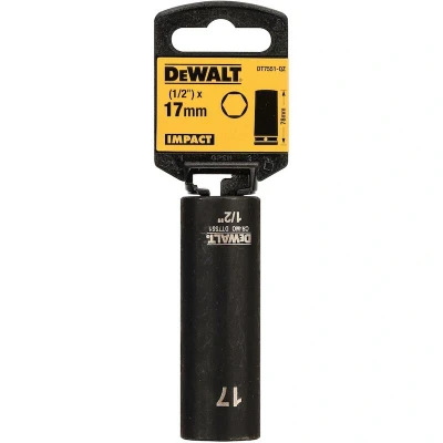 Afbeelding van DeWalt Accessoires Impact dop 17mm 1/2&quot; (Lang 78mm) DT7551 QZ