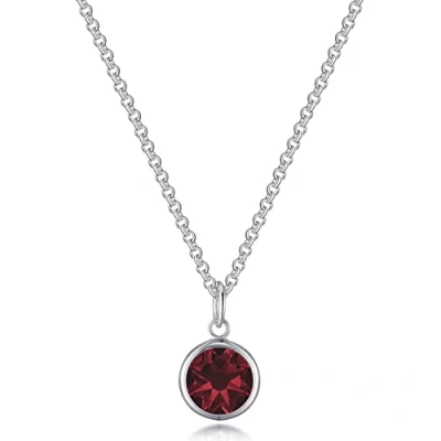 Afbeelding van Philip Jones Donkerrode kristallen ketting gemaakt met Zirkondia® kristallen, Kristal, Kristal