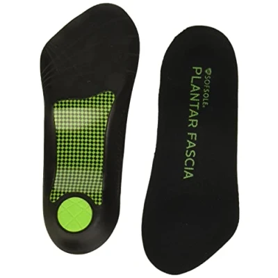Afbeelding van Sof Sole Inlegzolen PLANTAR FASCIA Ondersteuning 3/4 lengte gel schoen insert, Zwart, 7 13