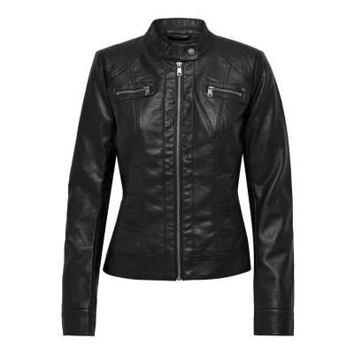 Afbeelding van ONLY Onlbandit Biker OTW Imitatieleren jas, Dames, Maat: 34, Black