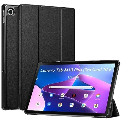 Afbeelding van FINTIE Hoes voor Lenovo M10 Plus 3rd Gen 10,6 inch 2022 (TB125 / TB128) Dunne harde hoes, lichtgewicht opvouwbare bescherming Tab 3e generatie, zwart