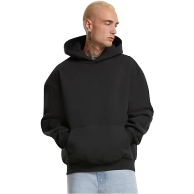 Afbeelding van Build Your Brand Heren Ultra Heavy Oversized Hoody Hoodie Hoodie, zwart, S