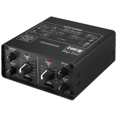 Afbeelding van IMG Stageline MPA 202 2 Kanaals Geluidsarme Microfoon Preamp Zwart