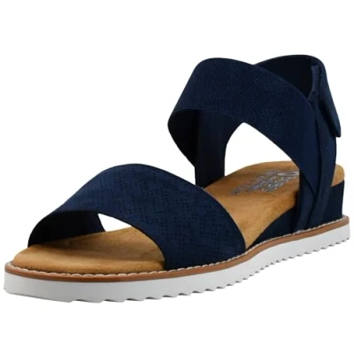 Afbeelding van Skechers Desert KISS Sandalen met sleehak, Dames, Maat: 40, Navy Polyester