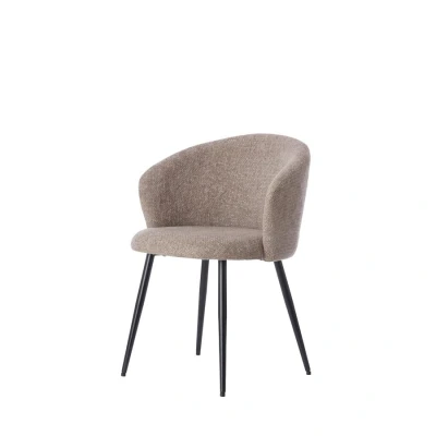 Afbeelding van Light &amp; Living Radaja eetkamerstoel taupe/zwart Stof