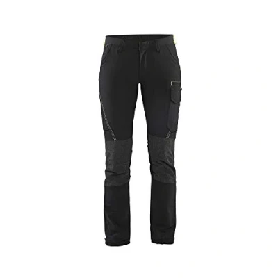 Afbeelding van Blaklader Dames Service werkbroek 4 weg stretch 7122 1645 Zwart/High Vis Geel C42