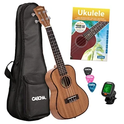 Afbeelding van Cascha HH 2036 Premium Mahogany concert ukelele set (4 talig)