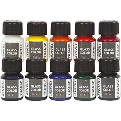 Afbeelding van Creativ Company Glass Color Transparant Glasverf Kleur, 10x30ml