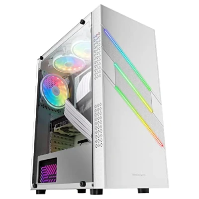 Afbeelding van Mars Gaming MC U3 Wit, PC ATX XL Geval, Front Triple ARGB, 12cm ARGB Fan, Gehard Glazen Venster