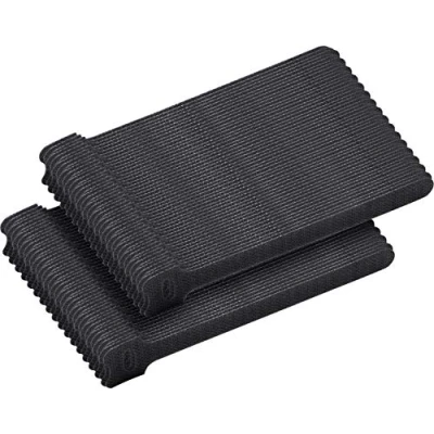 Afbeelding van Meister Velcro kabelbinders 100 stuks in een set 150 x 12,5 mm zwart hersluitbaar stabiel en waterdicht/herbruikbare kabelbinders/klittenband met lus / 7452670
