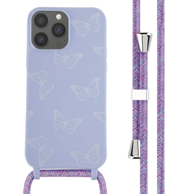 Afbeelding van Apple iPhone 13 Pro Max Hoesje Siliconen en TPU (zacht) iMoshion Softcase/Koordhoesje/Backcover Butterfly Telefoonhoesje