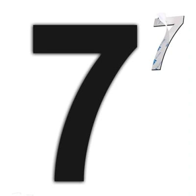 Afbeelding van nanlyiau 4 in/10,2 cm zelfklevende huisnummers zwart mat roestvrij staal huisnummer waterdicht, roestbestendig en corrosiebestendig (paste black 4in7)