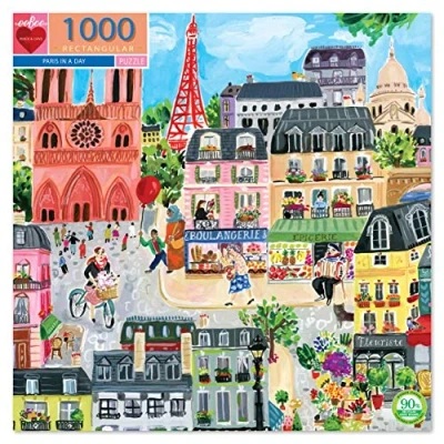 Afbeelding van eeBoo Paris in a Day Blokpuzzel 1000 stuk(s) Kunst