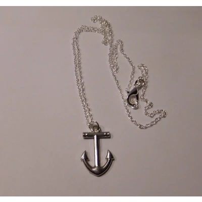 Afbeelding van Ketting met hanger Anker zilverkleur